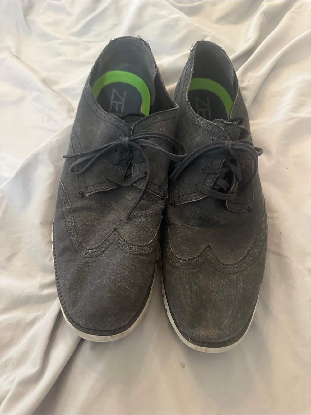 Cole Haan Black Suede Wingtip Derbys